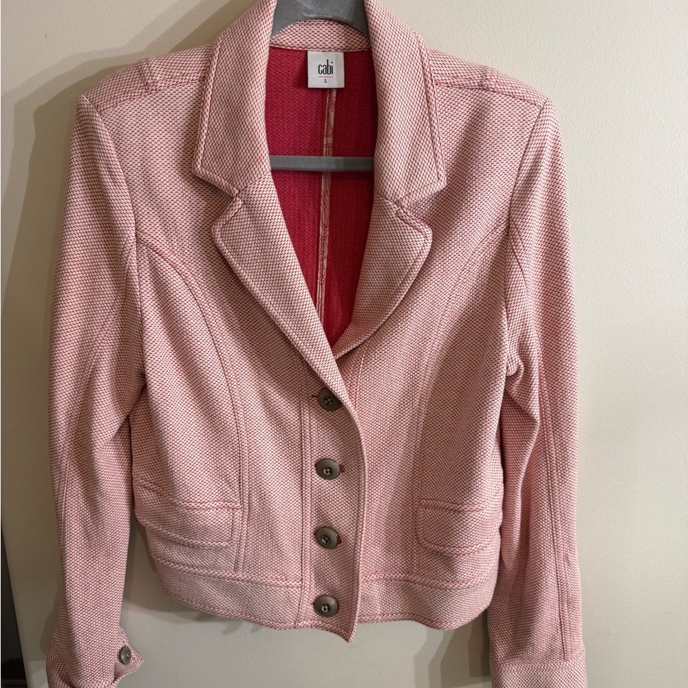CAbi Blush Pink Textured Blazer
